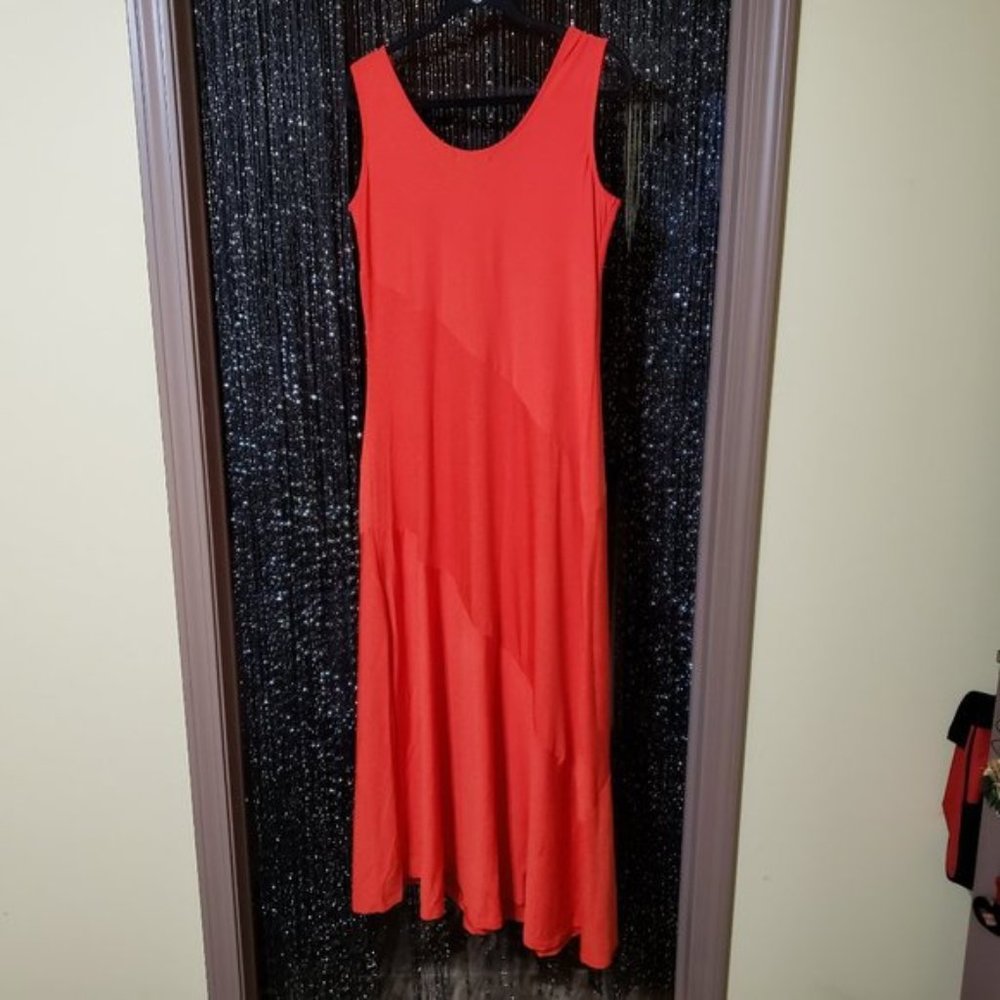 Jessica London Full Length Maxi Tank Dress Red - Picture 3 of 5